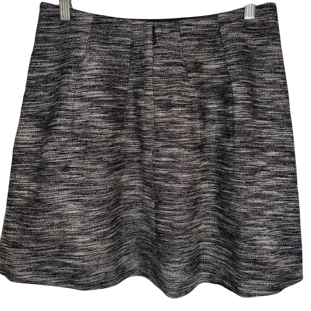 MADEWELL Black Gray White Tweed Pleated Mini Short Skirt W/Pockets EUC 6 - Picture 4 of 6